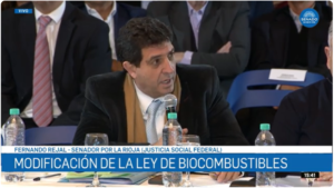 Rejal advirtió sobre la seguridad jurídica de las inversiones y pidió preservar a las pymes en el debate por la Ley de Biocombustibles